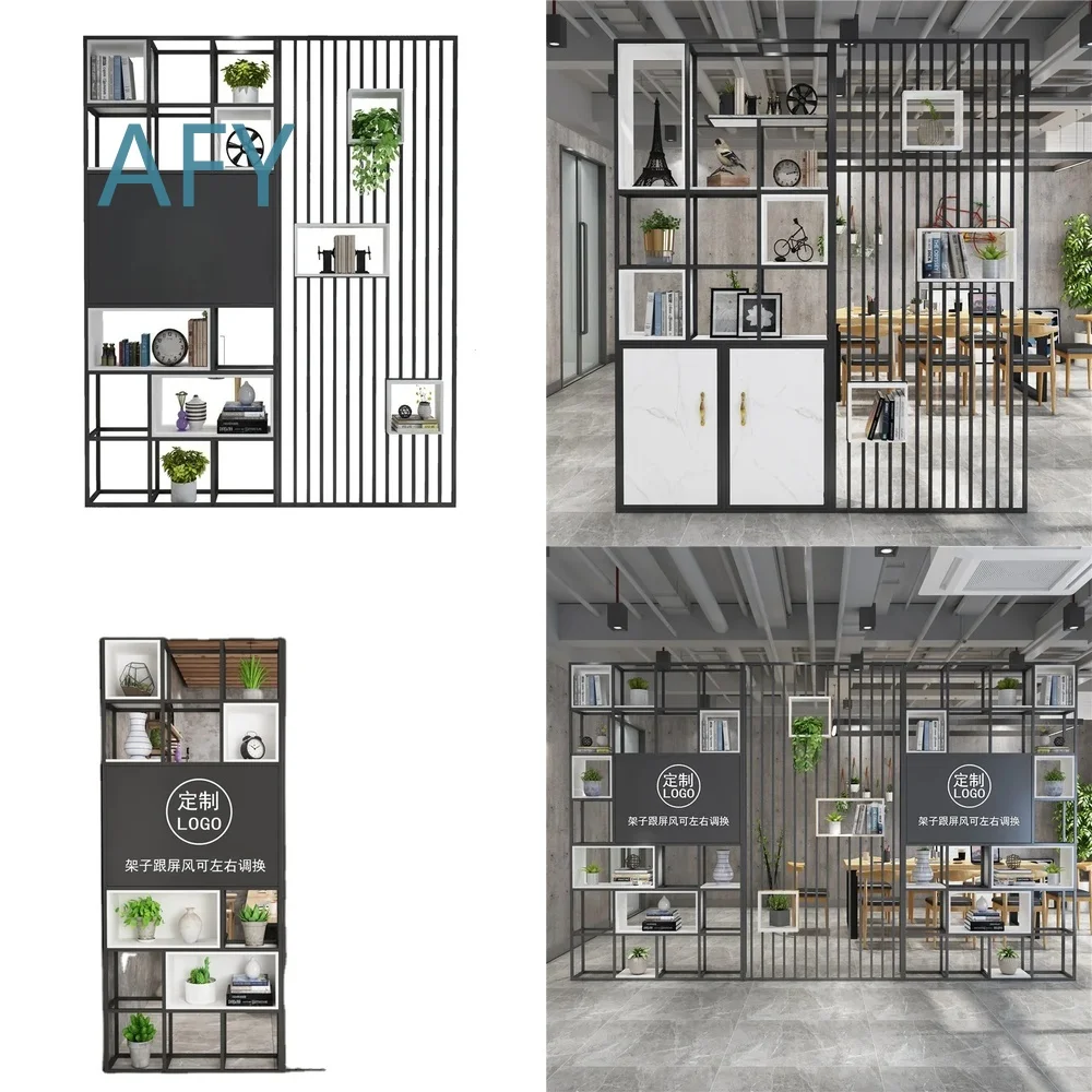 Advanced Art Office Front Desk Restaurant Light Luxury Industrial Style Partition Cabinet Bookshelf for Modern Workspace Home