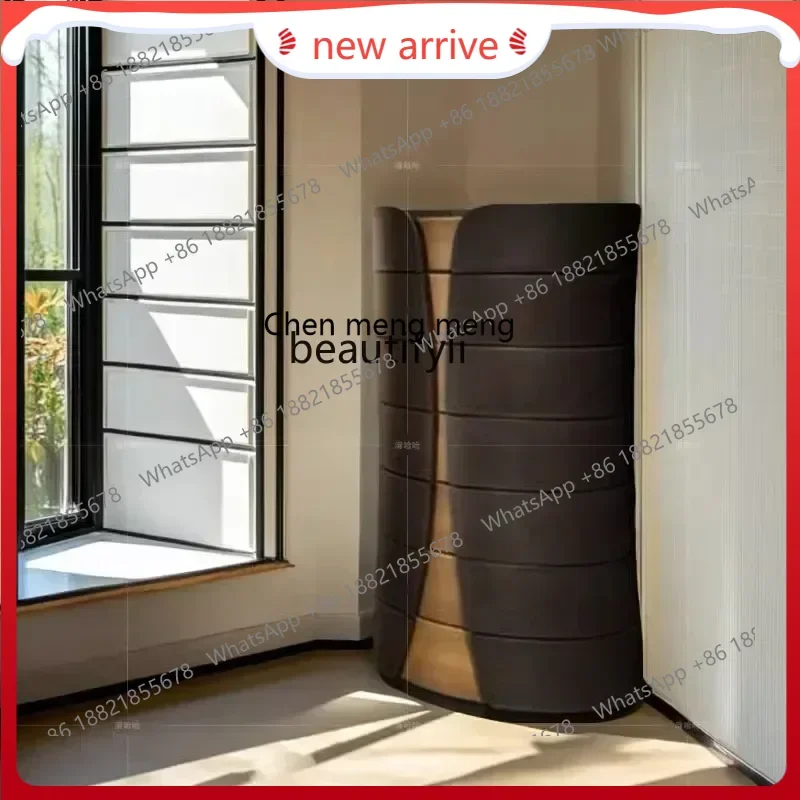 SS ss7486 Bucket cabinet, living room against the wall storage cabinet, modern light luxury high-end household solid wood locker