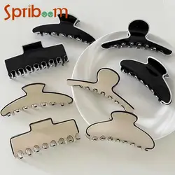 Koreanische Acetat Haars pangen für Frauen mittelgroße Temperament Krallen clip passende Farbe schwarz weiß Haarnadel trend ige Haarschmuck