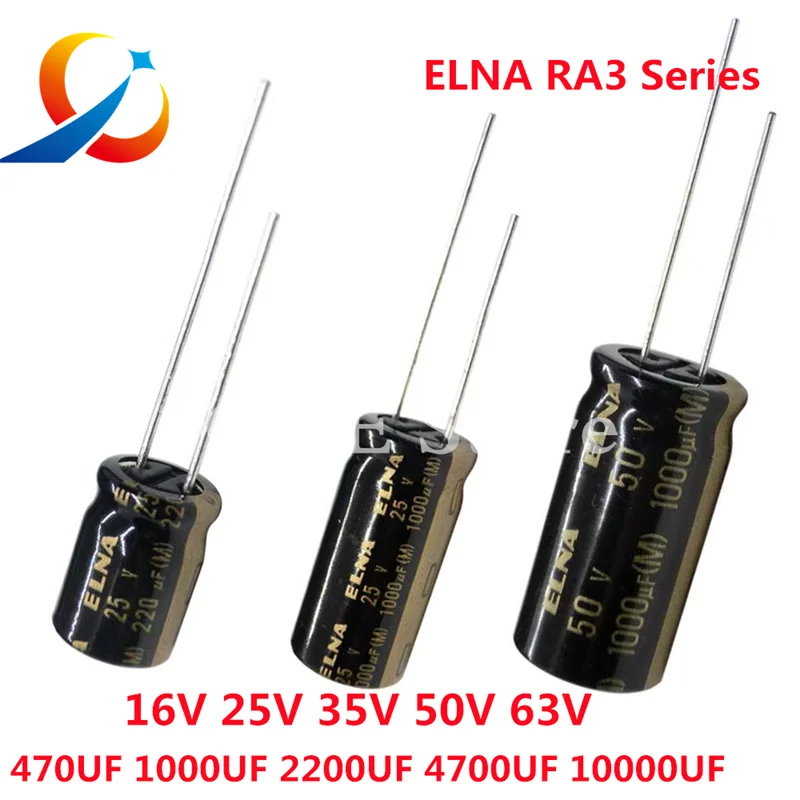 ELNA RA3 Series HiFi Audio Capacitor 16V 25V 50V 63V 10uF 22uF 47uF 100uF 220uF 470uF 1000uF 2200uF 3300uF 10000uF Original 20%