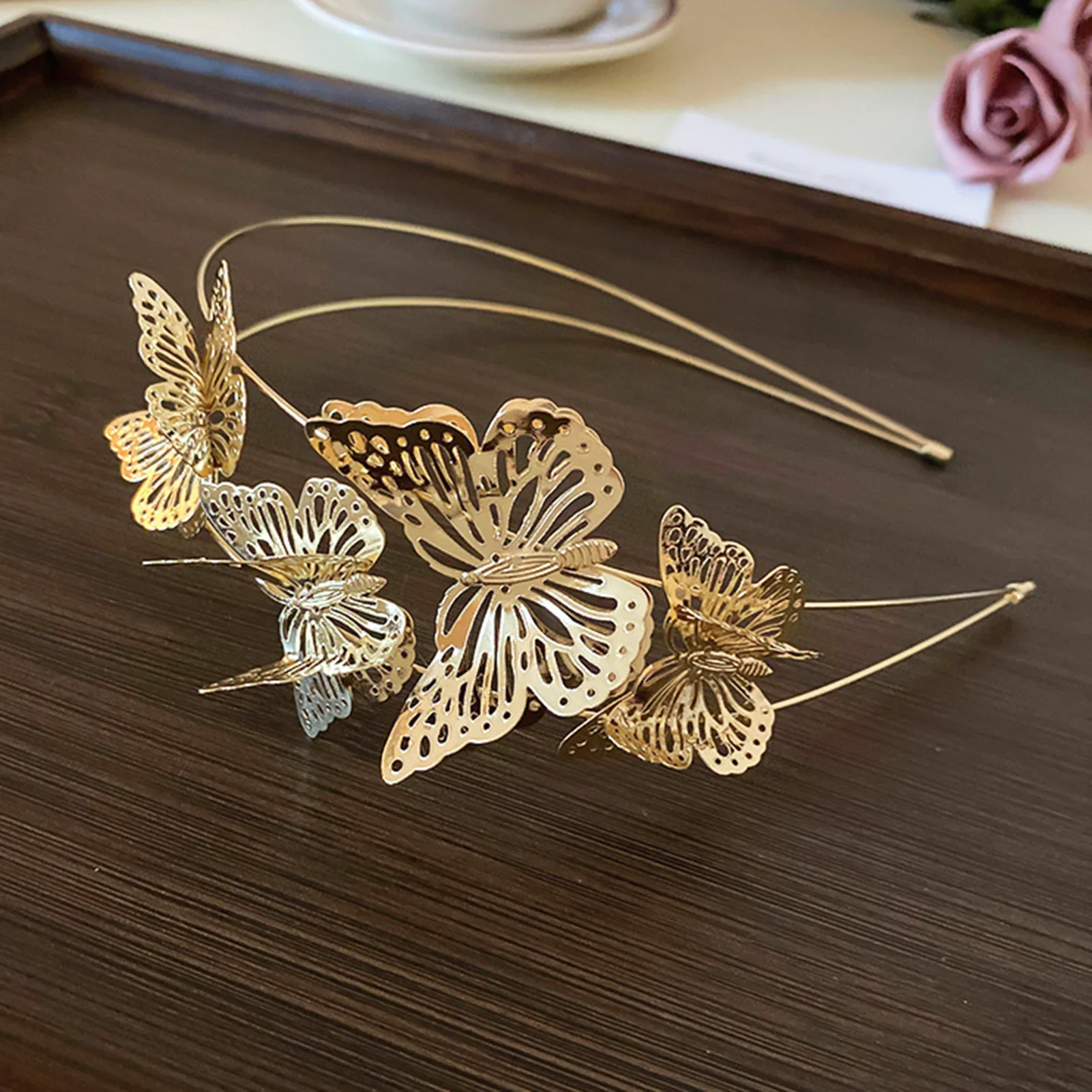 Bridal ראש חתונה פרפר שיער ראש ראש hoop נשים אביזרים צילום סרט טיארה הלהקה