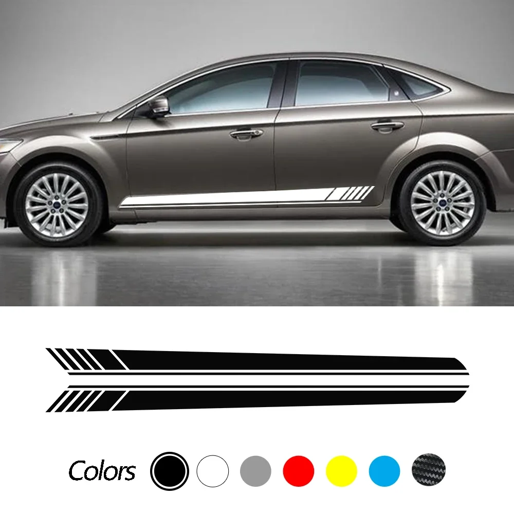Car Side Stripe Stickers For Ford Focus 2 3 1 MK2 MK3 Fiesta Mondeo Fusion Explorer Mustang ST Escape Shelby Edge Ecosport Kuga