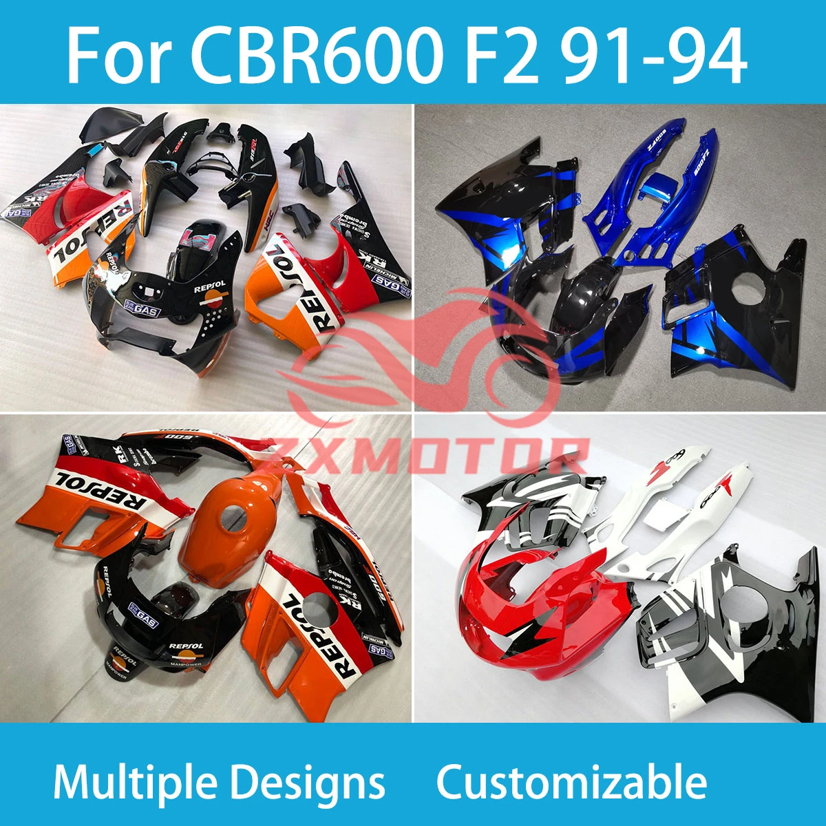 

CBR 600 F2 91 92 93 94 Fairings for Honda CBR 600 F2 1991 1992 1993 1994 Motorcycle Rebuil ZXMT Plastic Fairing Kit