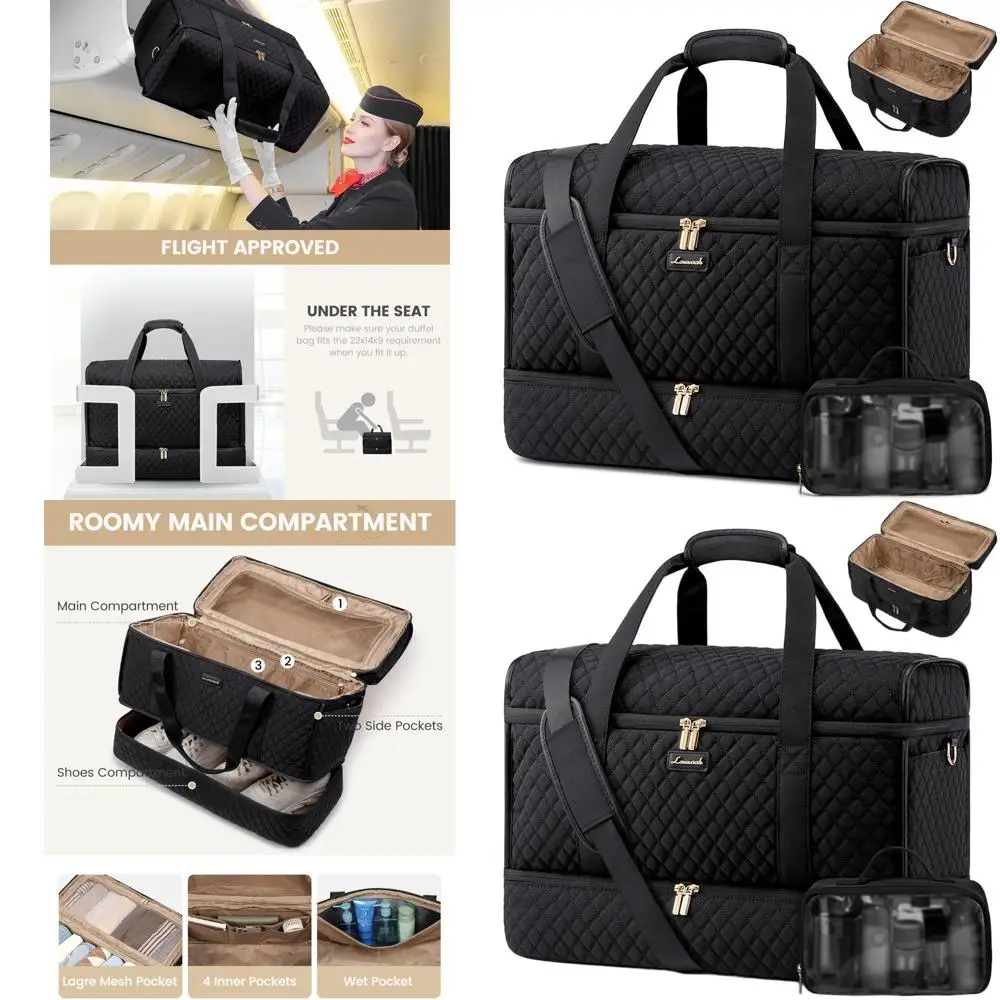 Large Capacity Travel Duffel Bag, Weekend Bags for Women with Shoe Compartment, Overnight Hospital Bag for Women in Labor, Perso