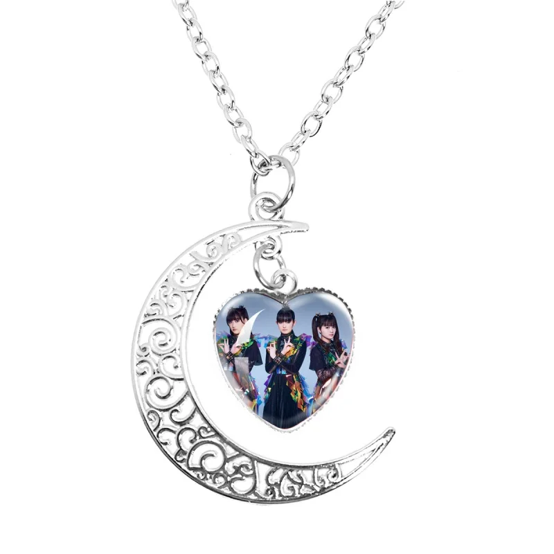 Babymetal Japanese Girl Metal Band 20mm Moon Necklace Glass Cabochon Jewelry Accessary  Band Fans Gifts