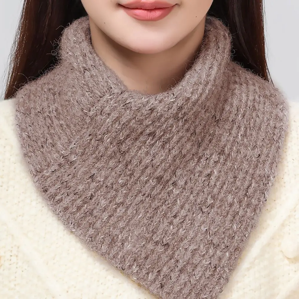 Fashion OL Winter Warm Neck Warmer Windproof Solid Color Scarf Knitted Fake Collar for Women Girls