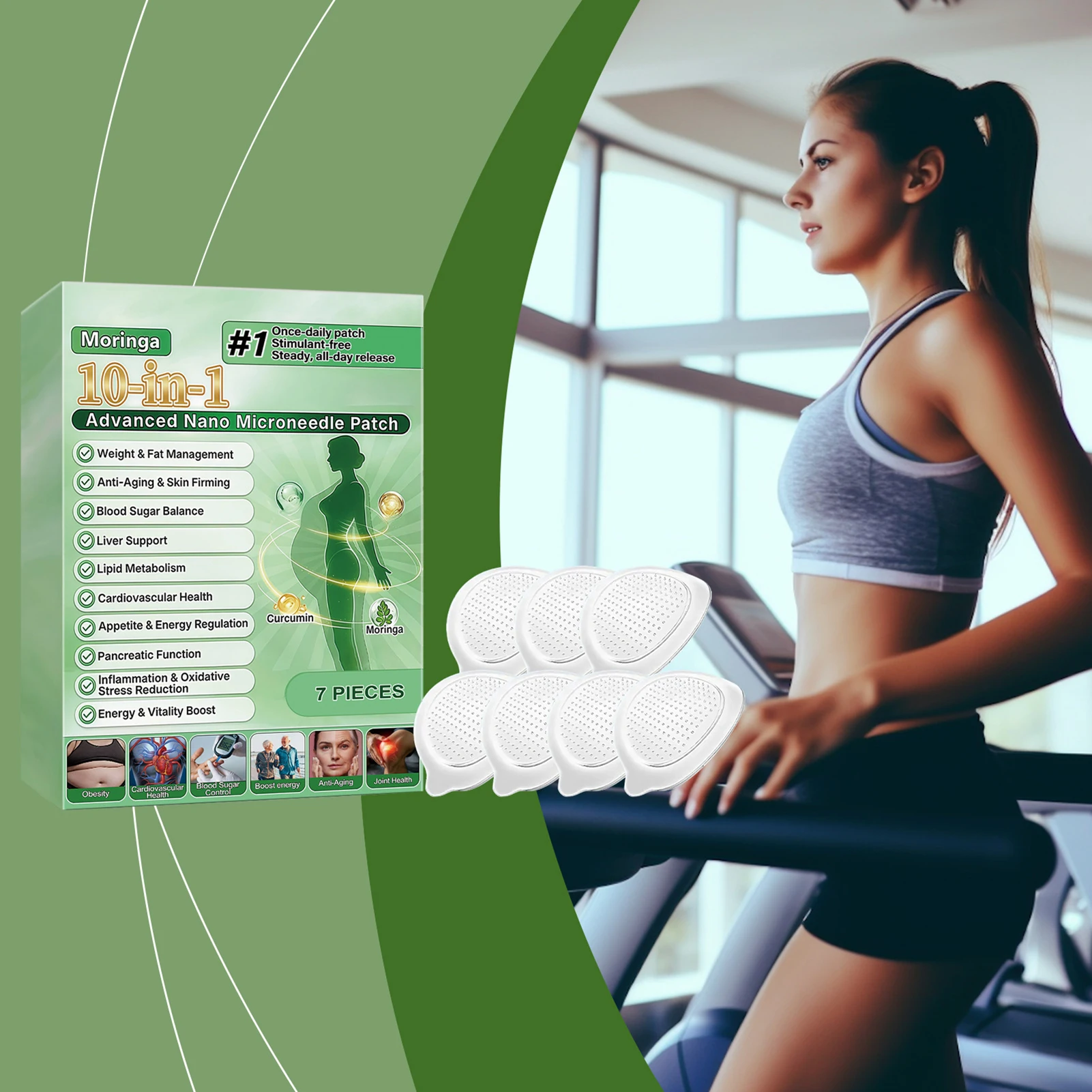Non-Invasive Weight Loss Patch Home Use Highly Breathable Design For All-Day Wear. Gym And Post-Workout Recovery