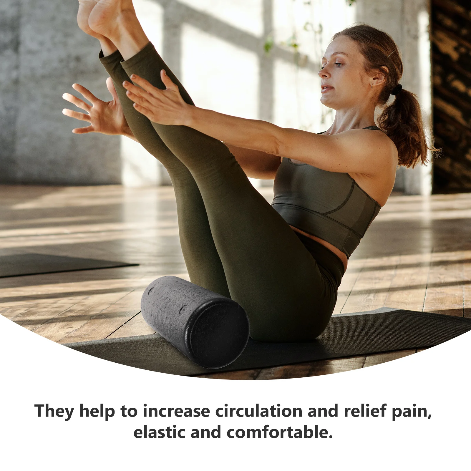 

Yoga Roller High Density Smooth Surface Durable Deep Tissue Massage for Back Neck Leg Muscle Roller