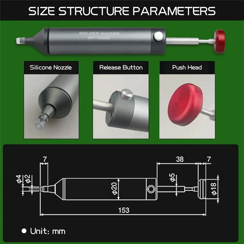 Pompe à dessouder professionnelle SMT IC 514 up, ventouse à souder, outils de soudage, outil de démontage