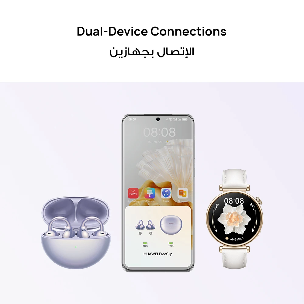 HUAWEI FreeClip Wireless Earphones, Bluetooth Earbuds, iOS And Android, Saudi Version with Local Warranty, Delivery from Riyadh