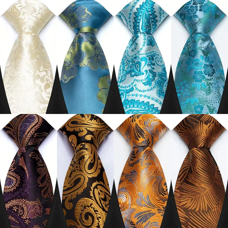 Luxury 8CM Mens Necktie Floral Paisley Classic Ties For Man Groom Jacquard Woven Neck Tie Business Wedding Party