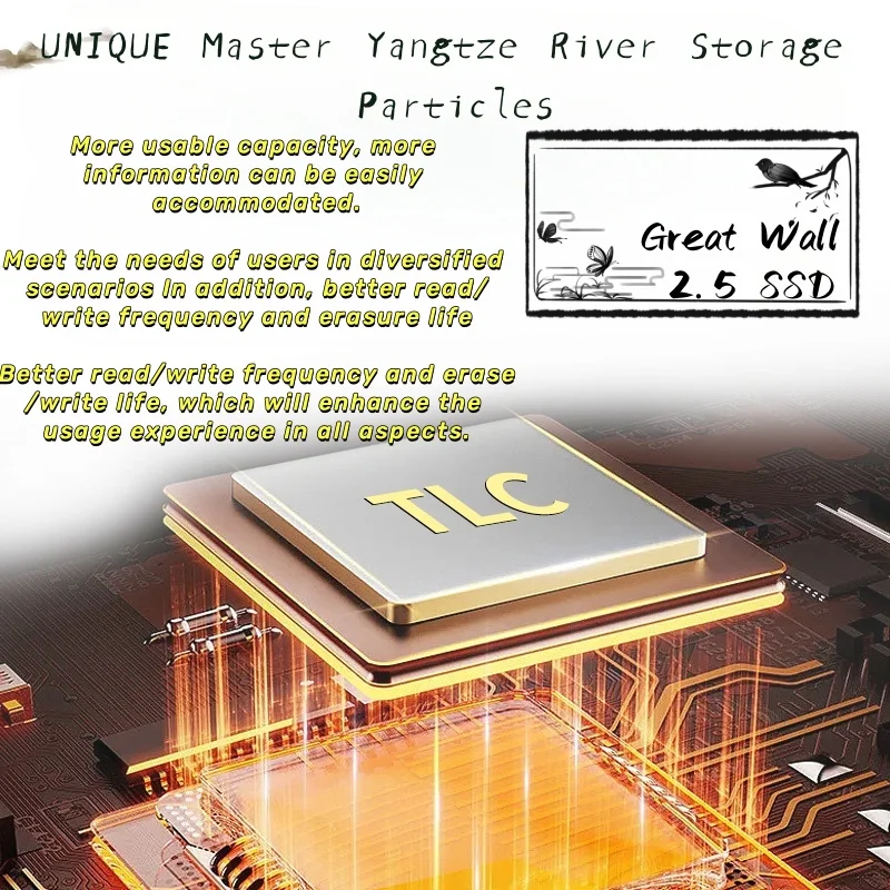 Great Wall-Disque dur interne SSD, interface SATA 3, vitesse de lecture 512 Mo/s, pour ordinateur de bureau et portable, 540 Go