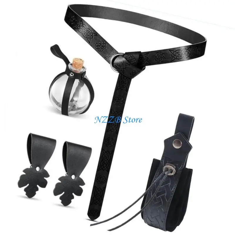 

T21F Classical Medieval Belt Bag Skirt Hikes Set Victorian Theme Party Cosplay Props