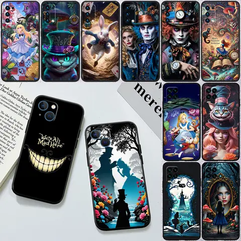 DS1 Alice in Wonderland Cat New High-End Shell Phone Case for iPhone 16 15 14 13 12 Pro Max Plus Mini