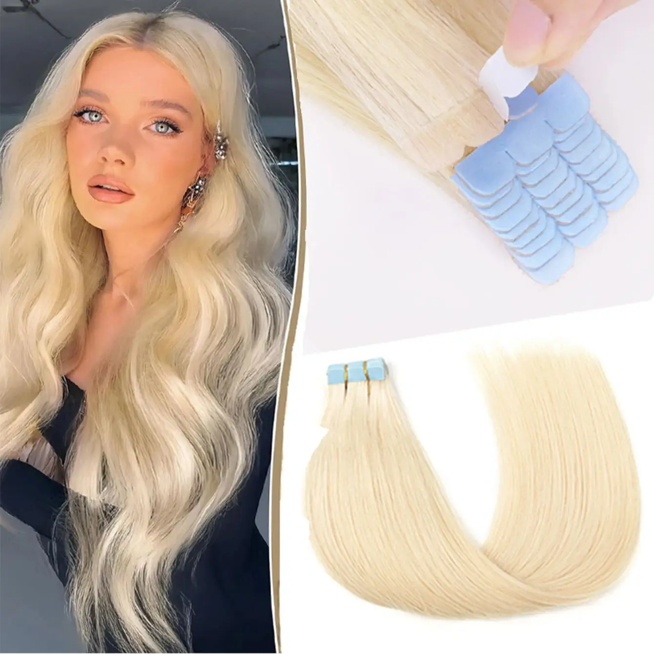 

Invisible Mini Tape Hair Extensions 12-20Inch Human Hair Extentions 3x0.8cm Invisible Tape 10pcs/pack For Side Machine-Remy Hair