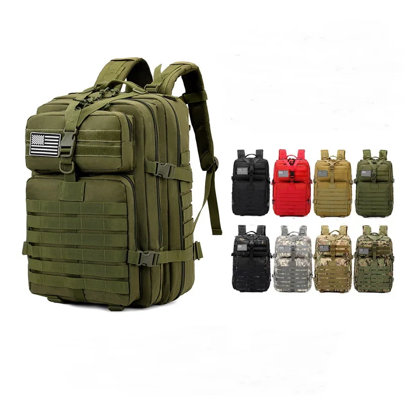 

50L Camo Bag Tactical Backpack Assault Pack Molle Bag Out Bag Waterproof Outdoor Hiking Camping Rucksack for Men Women Trekking