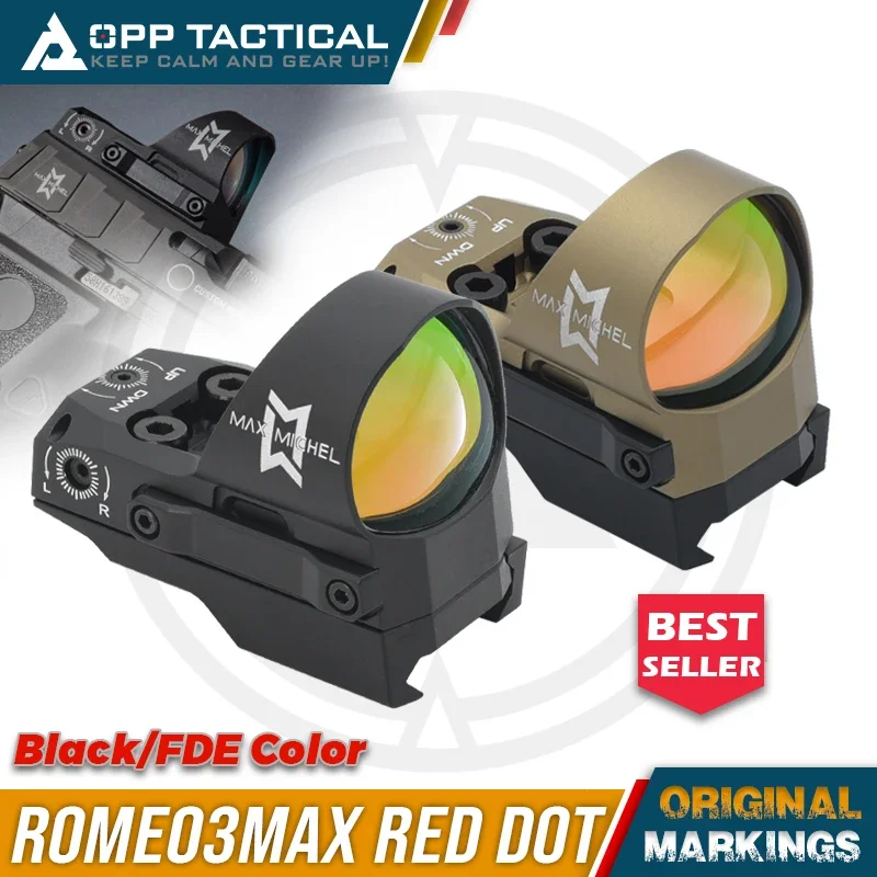 Tactical ROMEO3MAX 1x30 mm Open Reflex Sight 3MOA Red Dot Sight with Low-profile Picatinny Mount for Hunting Milspec Airsoft