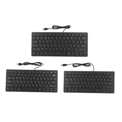 USB Keyboard Mute Thin Wired Keyboard Touch Comfort Mini USB Interface Plug and Play for Laptop for Desktop