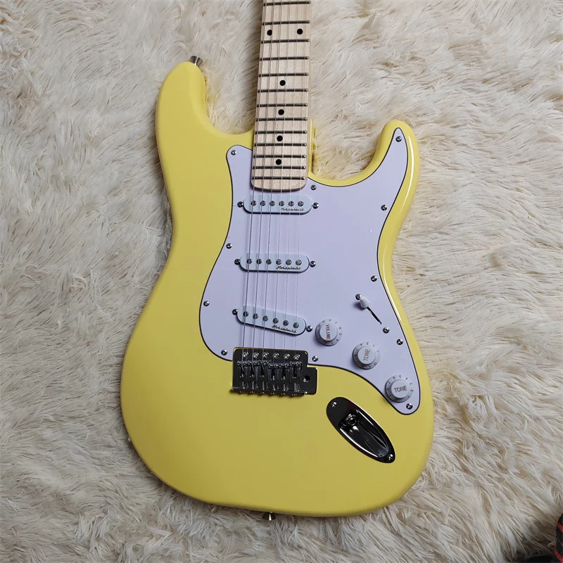 Electric Guitar with Yellow Varnish, Classic Production, Can Be Customized Color, 6 String