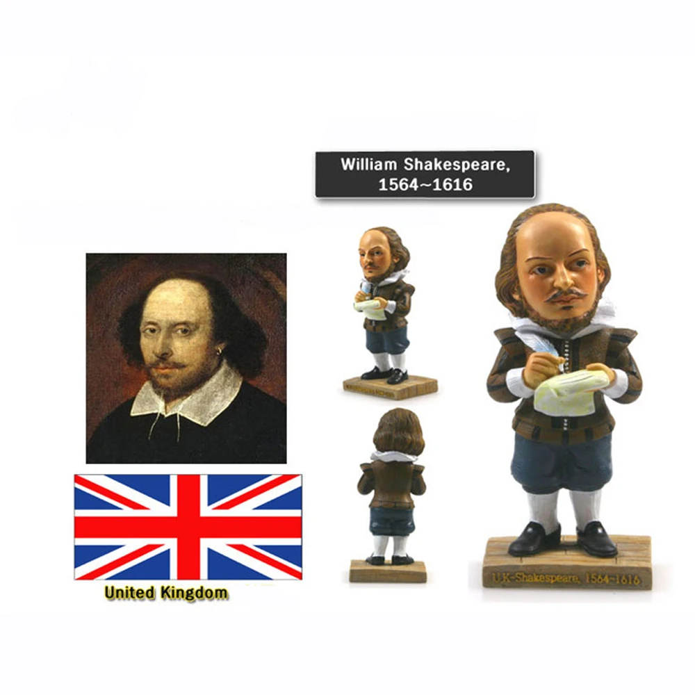 World Famous Person Statue United Kingdom Renaissance William Shakespeare Playwright Writer Figure Model Gift Craft Collect