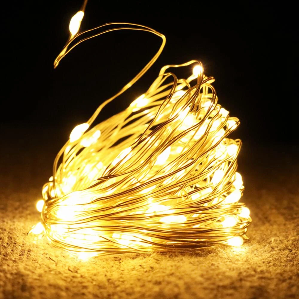 

Led Strings Garland Fairy Lights Copper Wire 20M Battery Lighting Garland for Christmas Bedroom Wedding Party Decoration