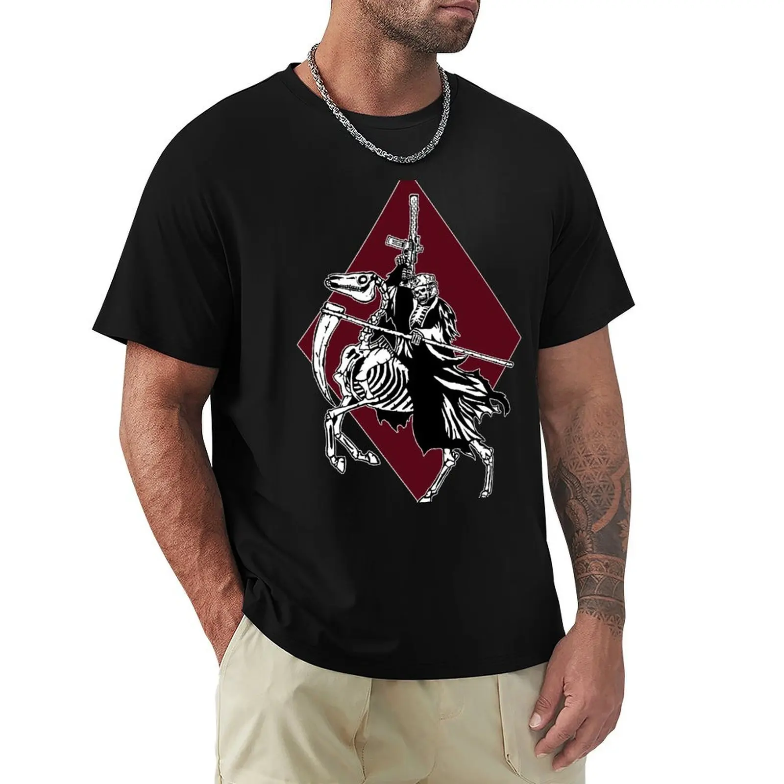 Grim reaper sticker or T-Shirt Casual Soft Cotton Short Sleeve Tee