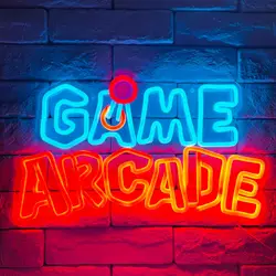 Arcade Gamer Decor Game Arcade Neon Sign USB Powered LED Neon Light for Teen Boy Room Bedroom Wall Decor Decor Man Cave