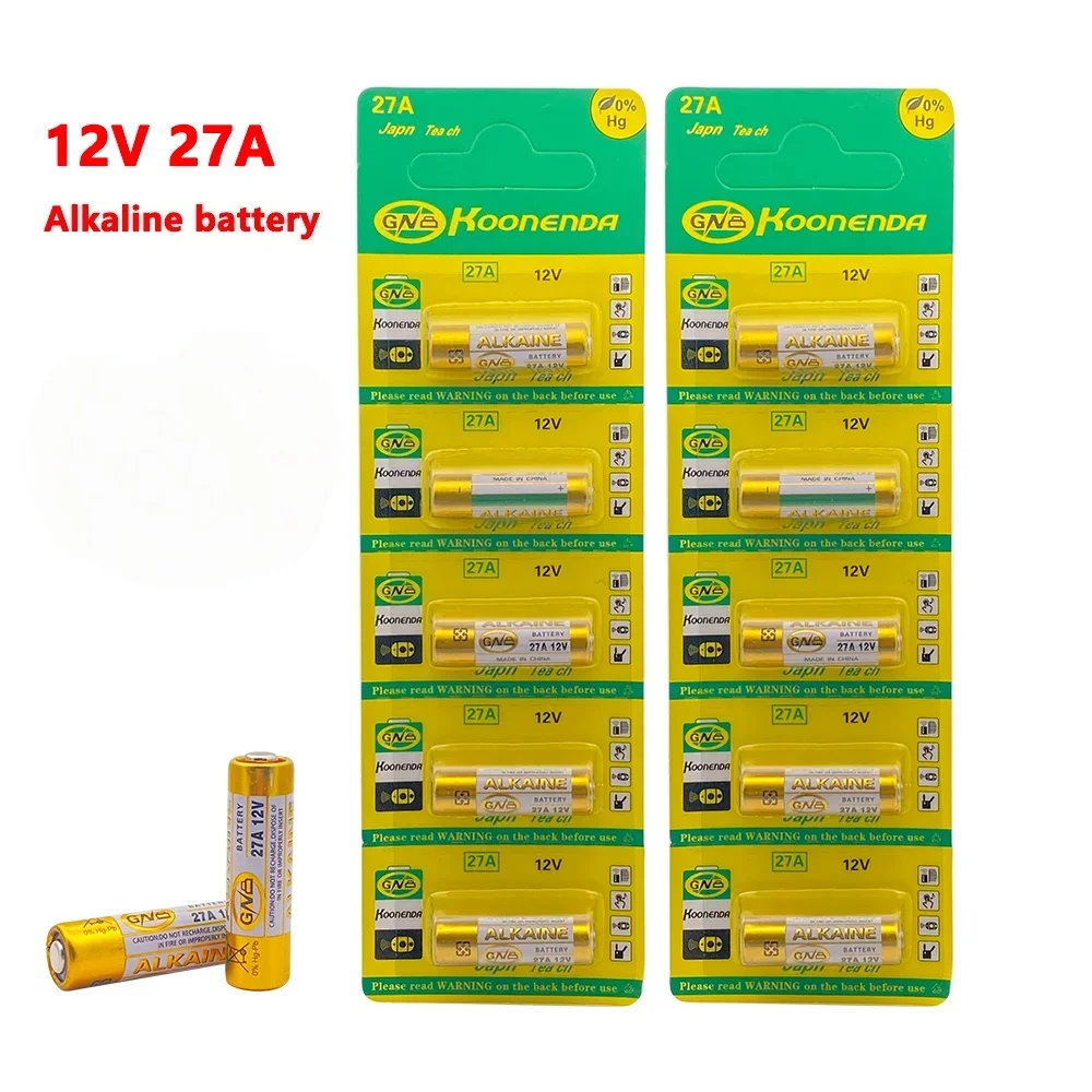 

27A 12V Dry Alkaline Battery A27 G27A 27MN MS27 GP27A L828 V27GA ALK27A for Alarm Remote Control Dry Cell