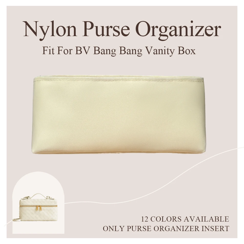 

Nylon Purse Organizer Insert Fit for BV Bang Bang Vanity Box Handbag Inside Storage Bag Insert Lightweight Liner Bag Organizer