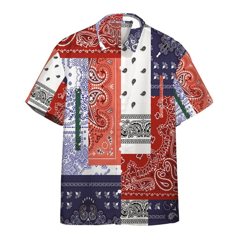 3D Print Retro Bohemian Feather Pattern Shirt Men Short Sleeve Fashion Hawaiian Casual Beach Shirts Lapel Button Unisex Blouse