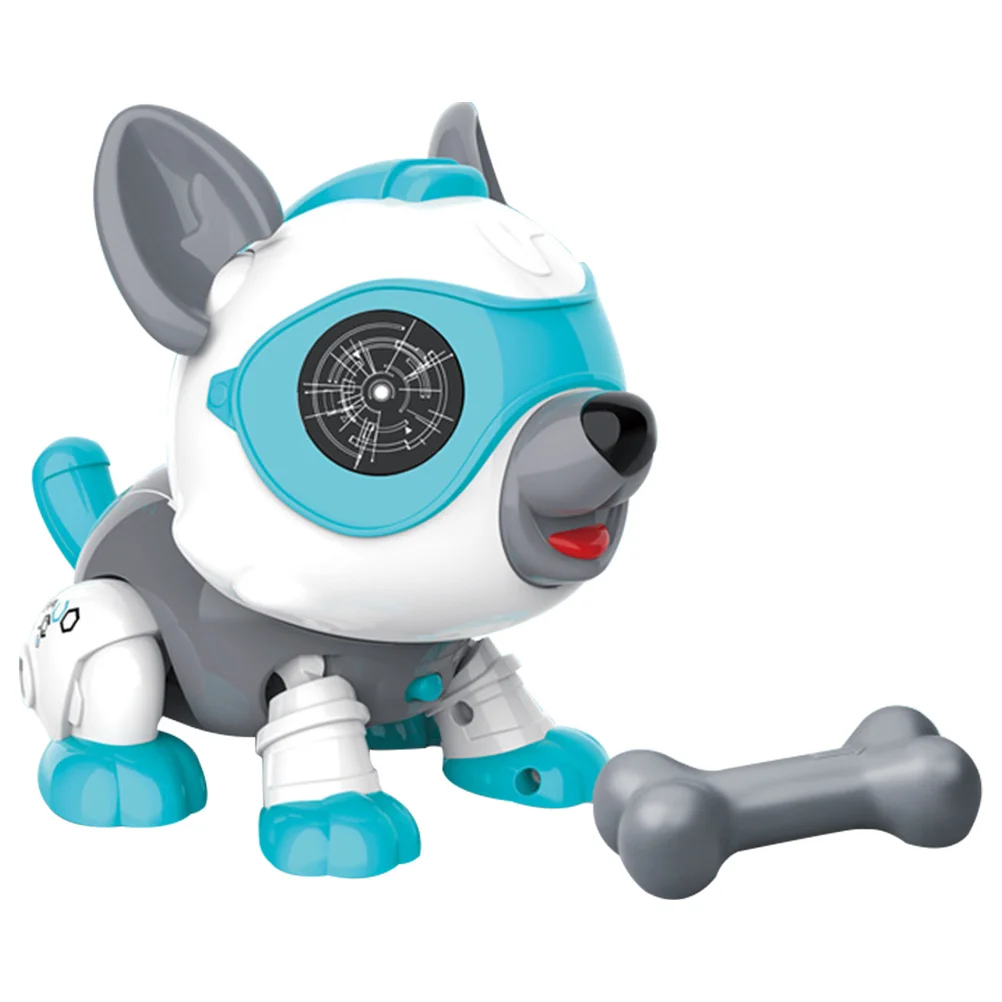 Cão robô andando inteligente elétrico educacional abs diy criança controle de voz criança