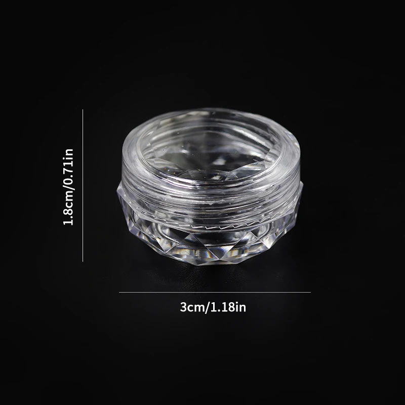 10Pcs Refillable Nail Bottle Empty Nail Glitter Powder Nail Decoration Box Pot Sample Clear Cream Jar Small Clear Can Tin