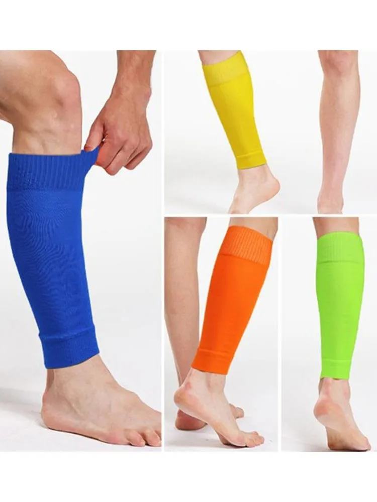 Chaussettes de football 2024 respirantes sans chaussettes de pied, protège-tibias professionnels, chauffe-jambes fixes, ensemble de protection pour le mollet