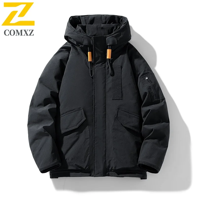 COMXZ جودة عالية مبطن سترة بلون متعدد جيب التخييم أسفل سترة 2025 الثلوج يندبروف الشتاء سترة ملابس للرجال #2
