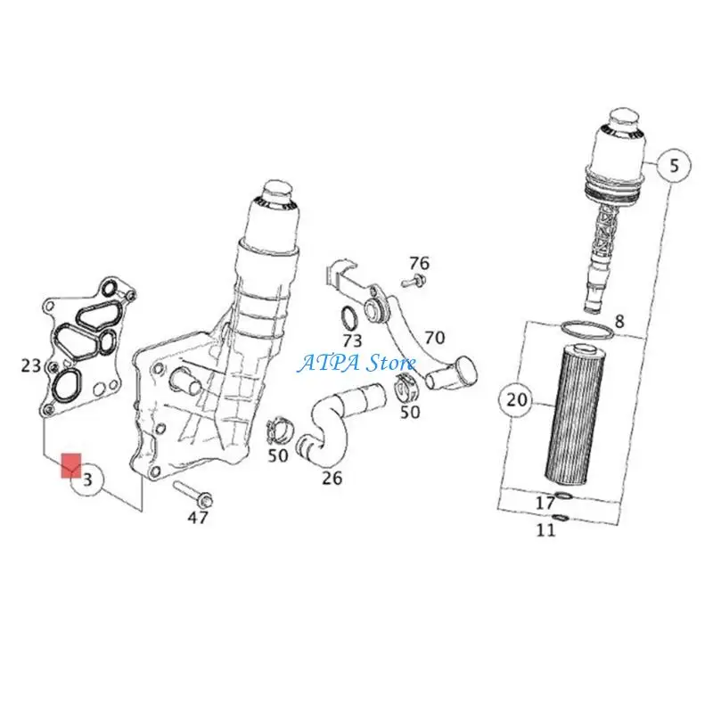 U13C 2711801410 เครื่องทำความเย็นเครื่องยนต์เครื่องทำความเย็นน้ำมันที่เข้ากันได้