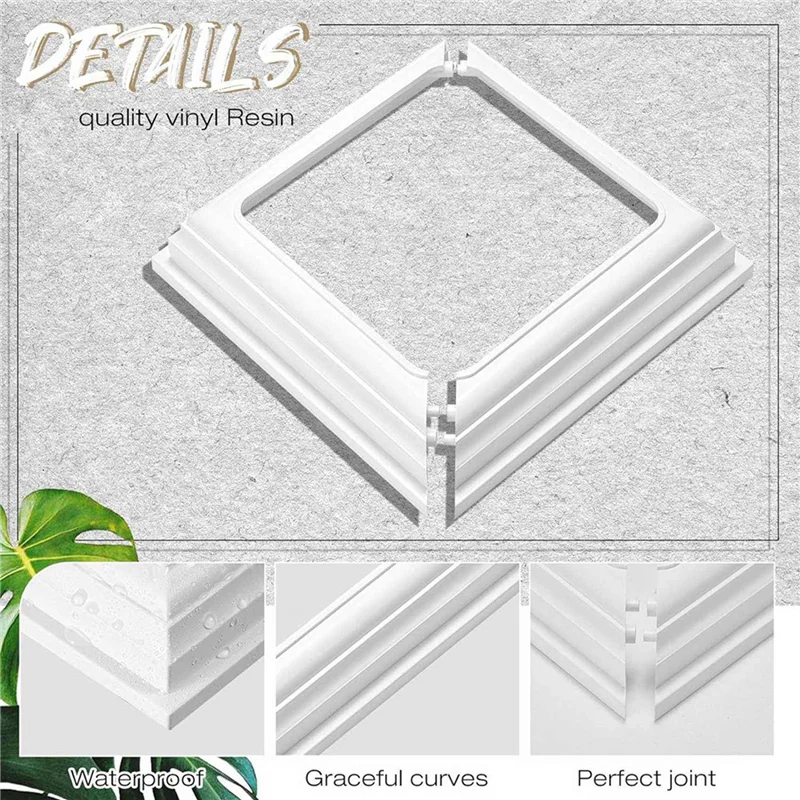 

【Berserkk】4X4inch Vinyl Post Skirt-White Post Base Cover Trim For Wood And Vinyl Posts,Deck And Porch Column,Stair Rails-Set Of