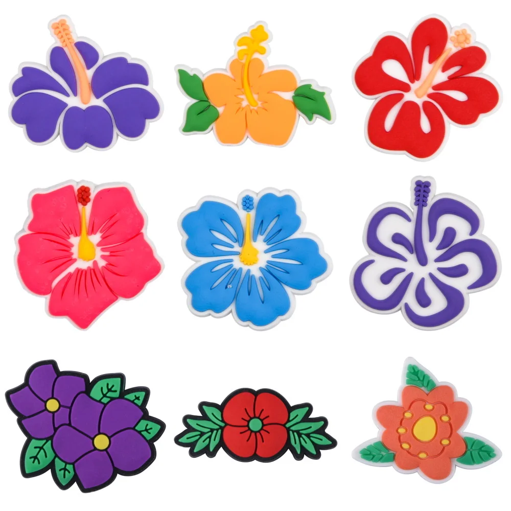 Amuletos coloridos de decoração de flores para adolescentes, planta verde, folha e rosas vermelhas, pop, meninas e meninos presentes, pop, 2024