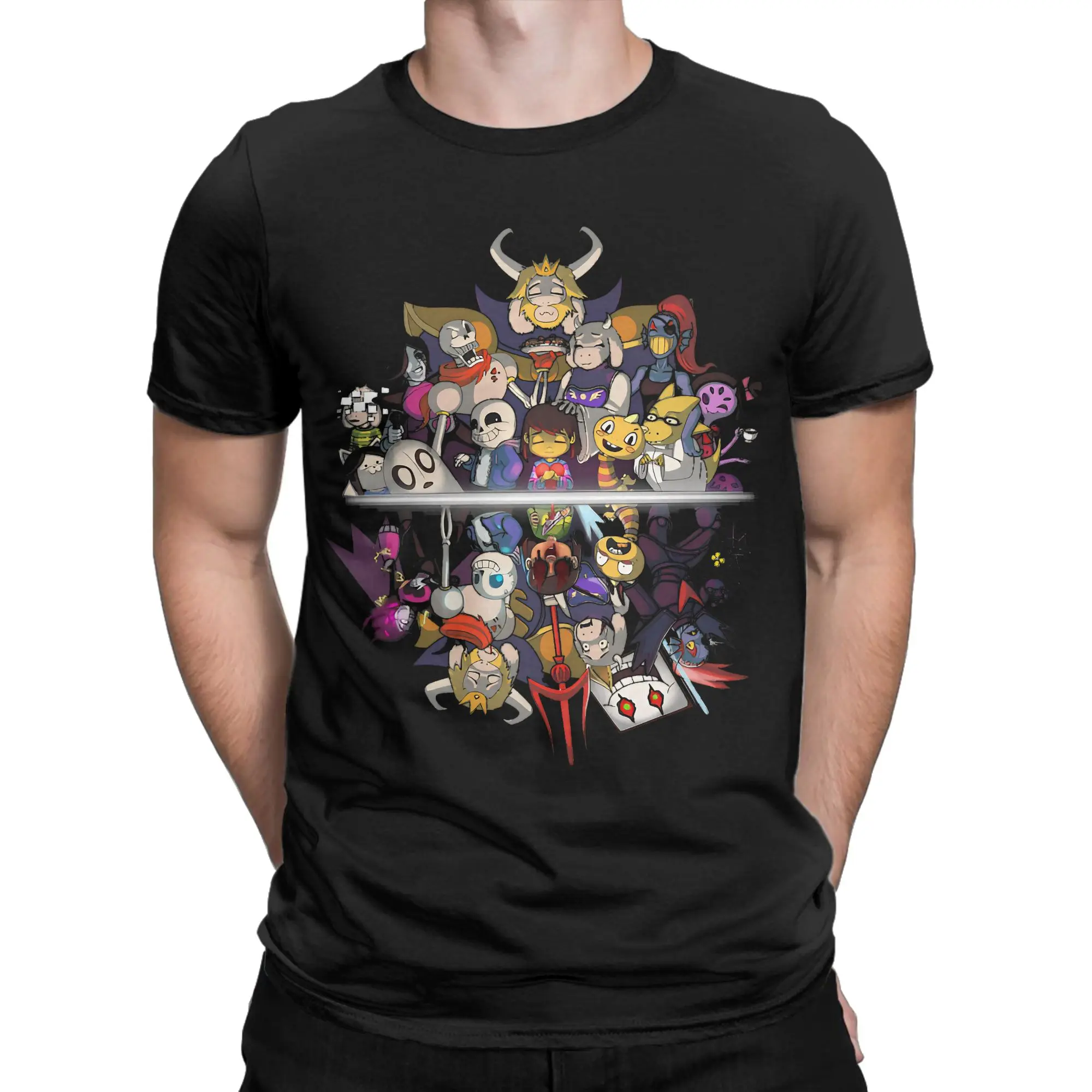 Undertales Mettaton Asgore Asriel Sans T Shirts Pure Cotton Casual T-Shirts Crewneck  Tees Short Sleeve Clothing Birthday Gift