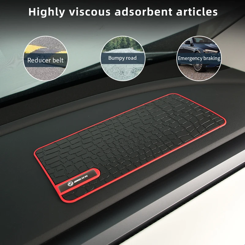 Car Logo Non-Slip Pad PVC Dashboard Phone Anti-Slip Mat Storage Pad For BMW X1 X2 X3 X4 X5 X6 X7 G20 G30 6GT E60 F10 E39 F30