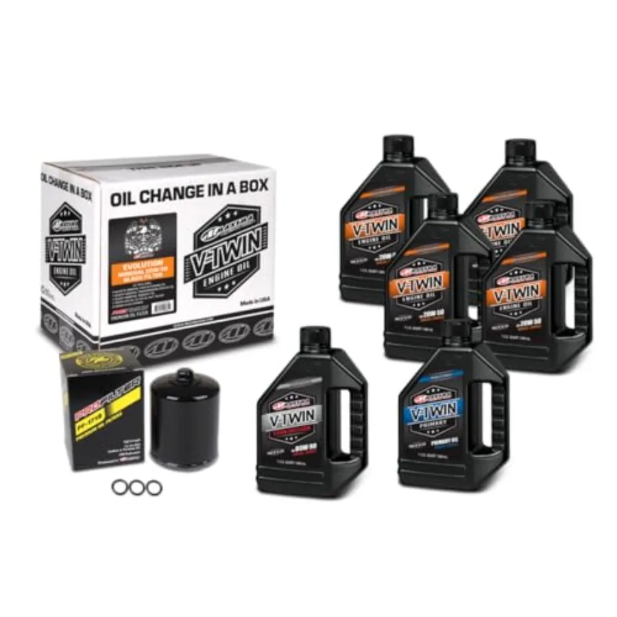 

V-Twin Oil Change Kit Mineral w/Black Filter Evolution