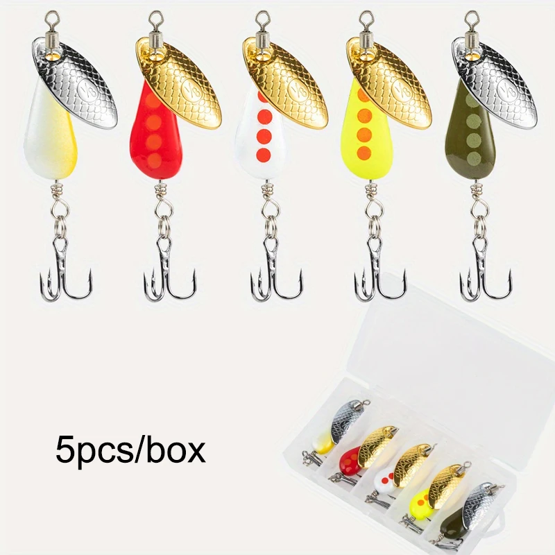 Ackibbik 5 قطعة/صندوق سمك السلمون المرقط المغازل الطعوم يطير سمك السلمون المرقط الصيد السحر مايكرو الصيد سبينر #2