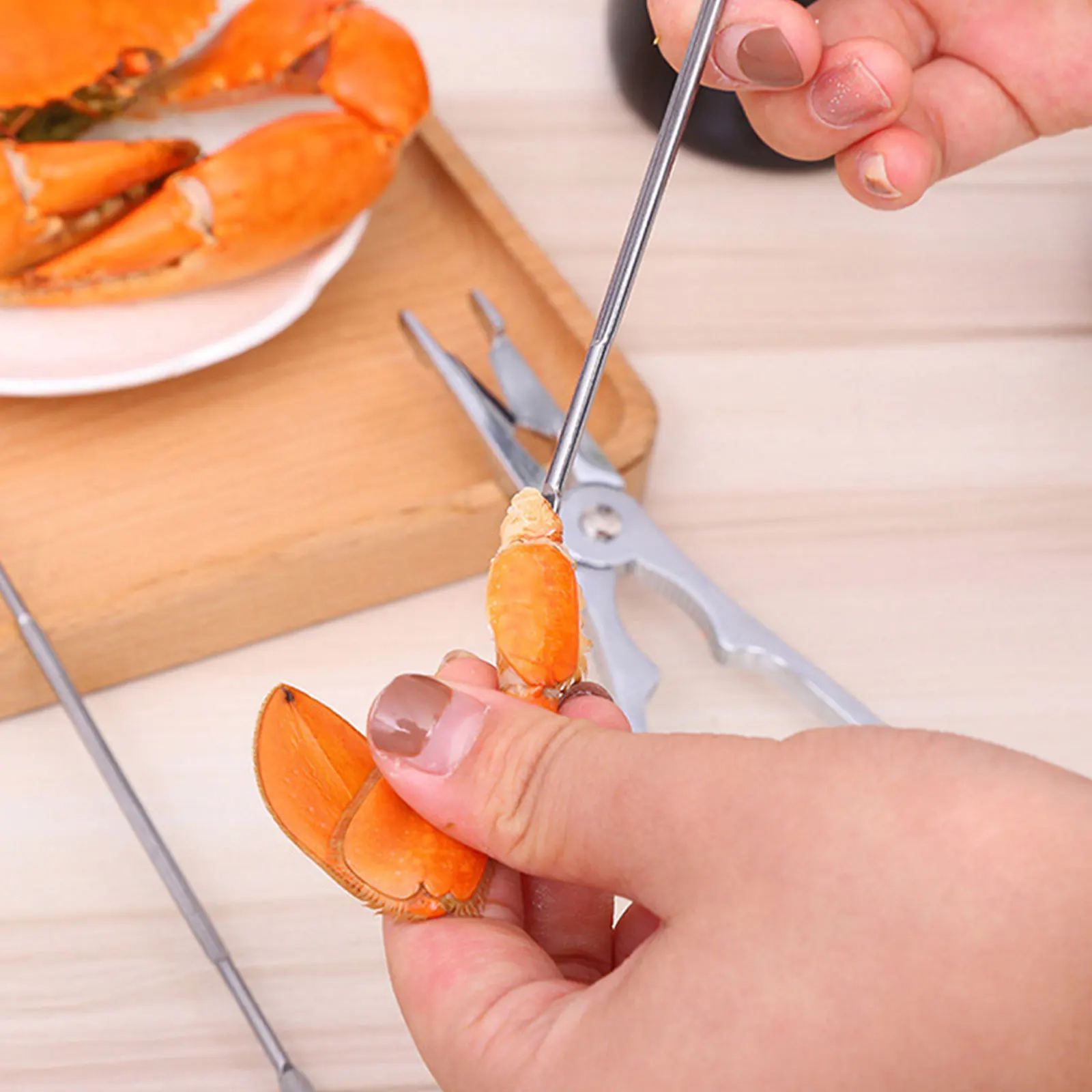 

3 Pcs Crab Lobster Shell Peeling Tongs Seafood Tool Stainless Steel Tools for Eating Silver Handling
