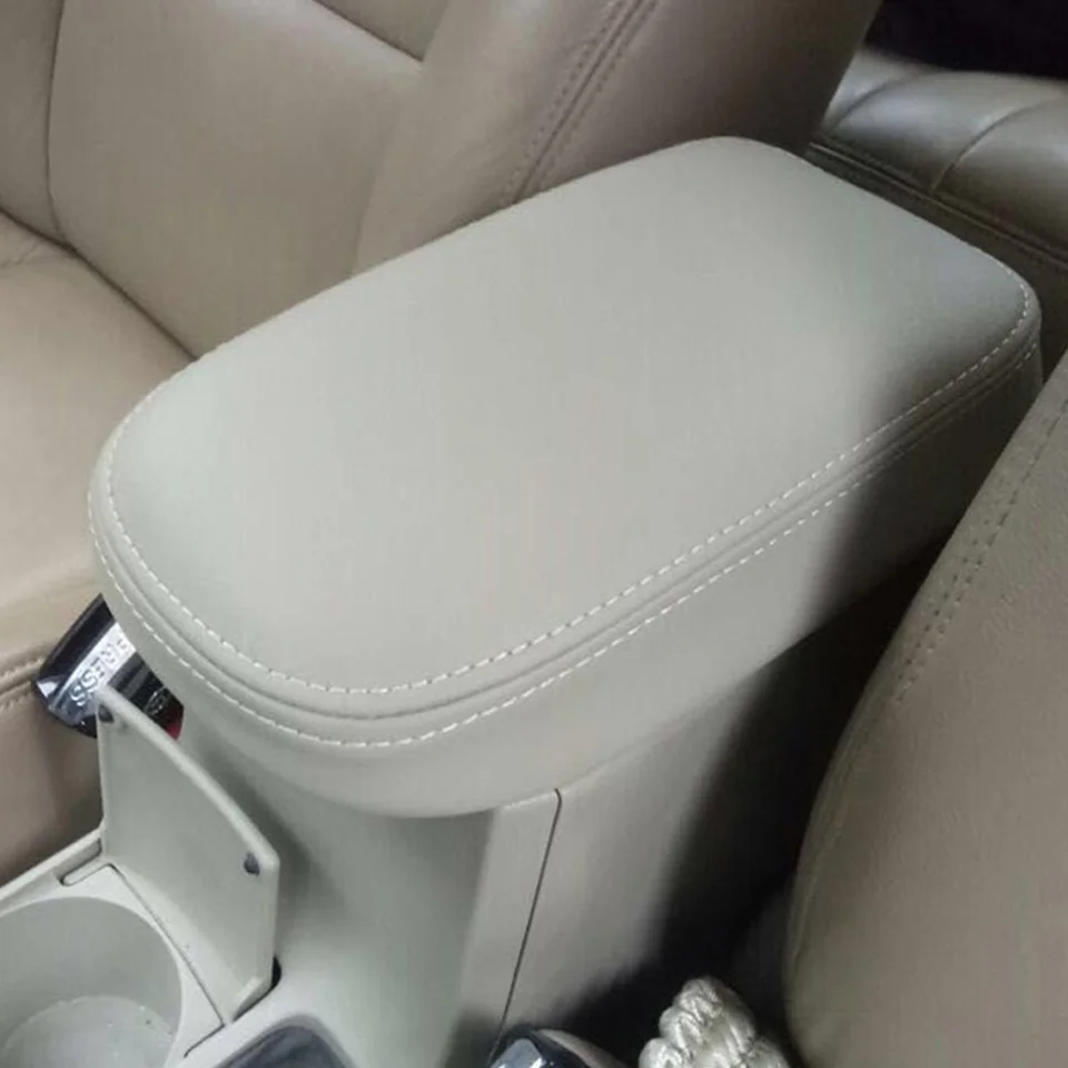 Microfiber Leather Center Console Armrest Cover For Toyota Prius (2010-2015) – Beige/Tan