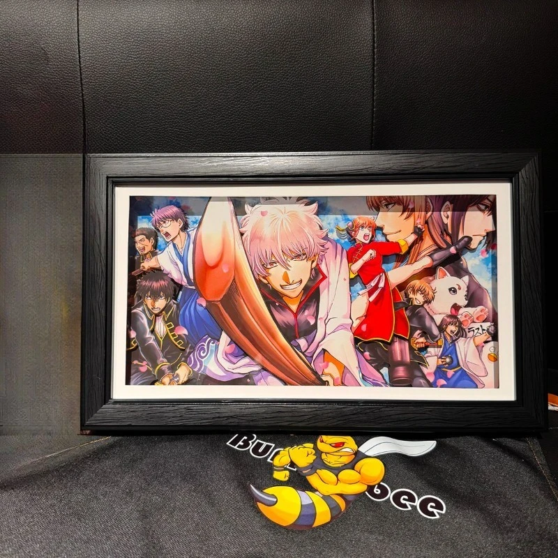 

Gintama Gintoki Sakata 3D Layered Paper Art Shadow Box Anime Collectible Memorabilia & Desktop Display - Fan Gift for Convention