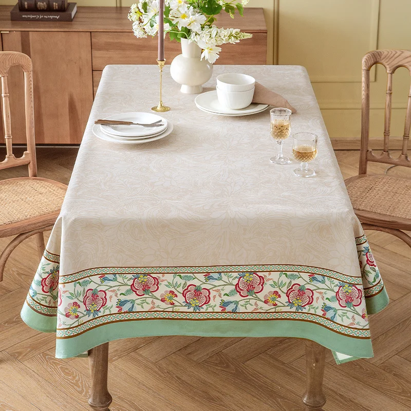 American Pastoral Style Table Cloth Luxurious Short Plush Home Table Decoration And Accessories Classics Mint Fresh Color Scheme