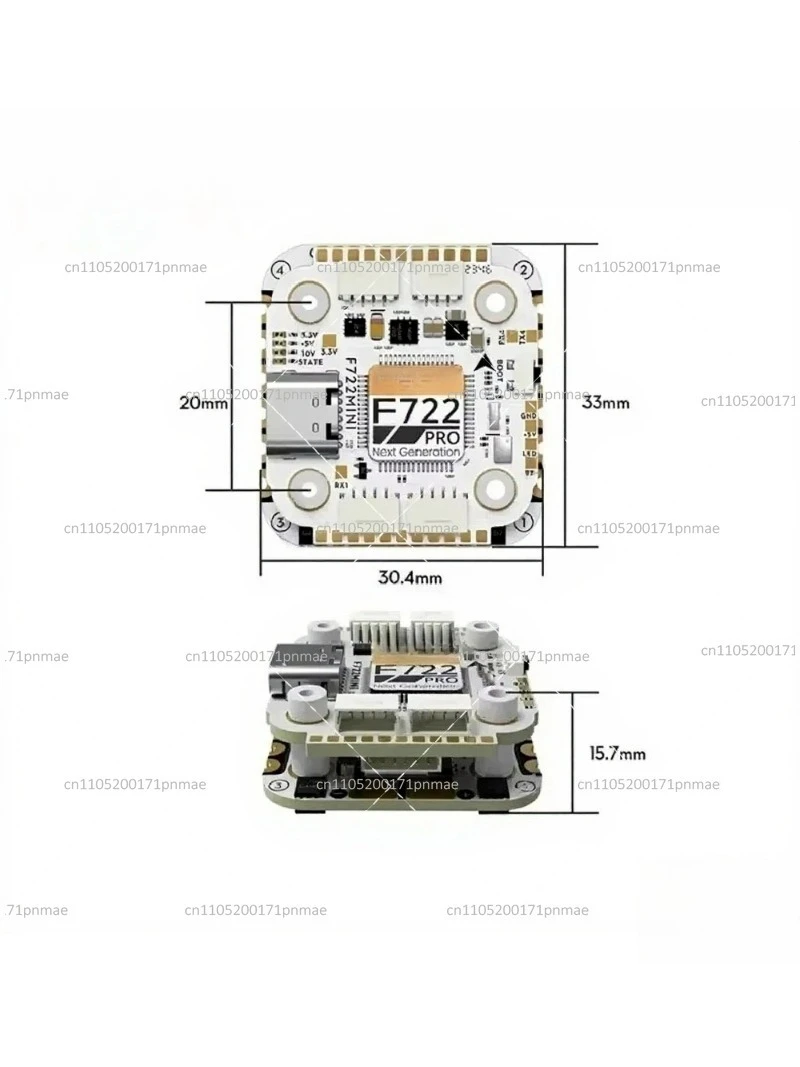 F722 45A 32-bit 128K 20x20 Flight Controller Stack STM32 F7 Dual Gyro for FPV Racing Drone