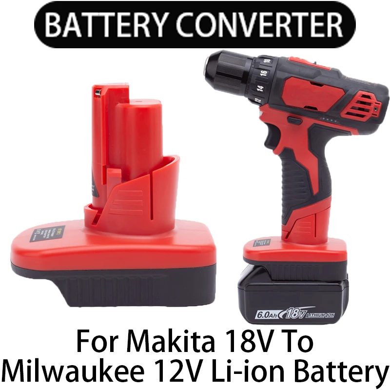 

Battery Converter for Milwaukee 12V Li-Ion Tools to Mkaita 18V Li-Ion Battery Adapter Power Tools Accessories Tools Drill