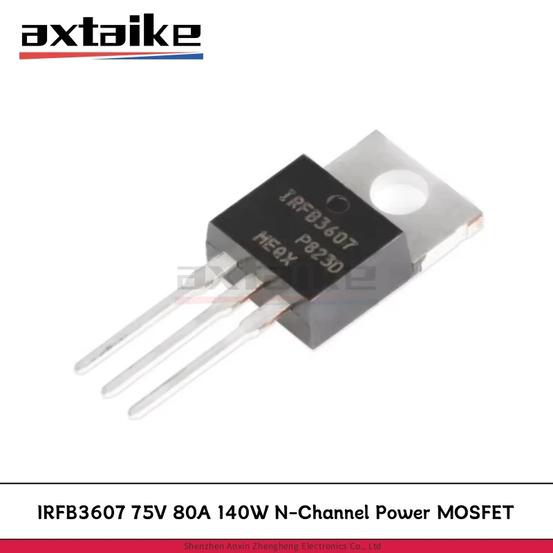 10PCS IRFB3607 IRFB3607PBF TO-220 IRF3607 75V 80A 140W N-Channel Power MOSFET DIP Transistor