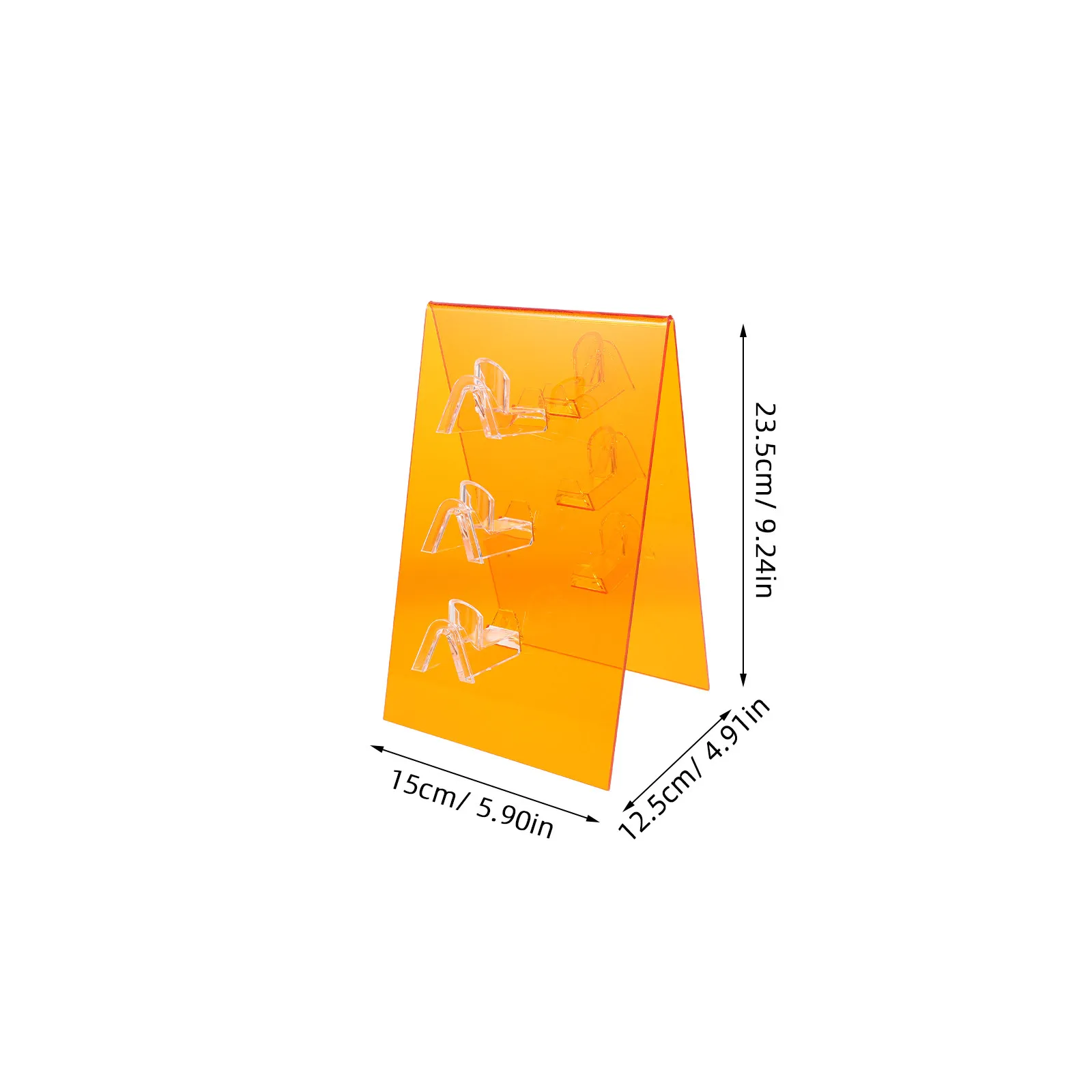 Acrylic Eyeglass Holder Stand Double-Sided Orange Acrylic Sunglasses Display Rack Eyewear Organizer for Optical Shop Retail