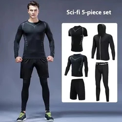 Tuta sportiva da uomo ad asciugatura rapida aderente da corsa tuta da fitness pantaloncini da allenamento da uomo abbigliamento sportivo indumenti da notte caldi invernali